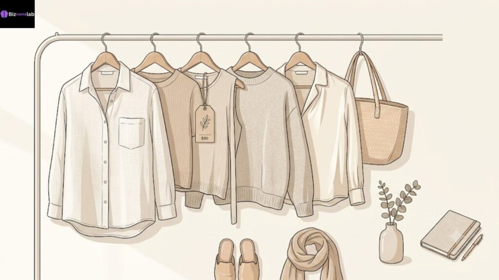 "Minimalist fashion and clothing boutique name ideas for a new online store