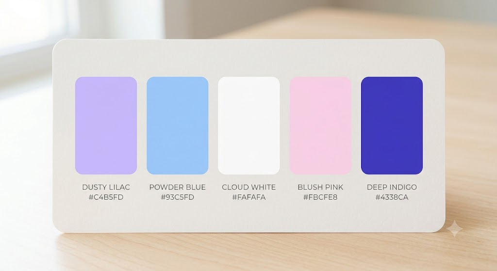 Pastel Harmony Dashboard SaaS color palette with hex codes