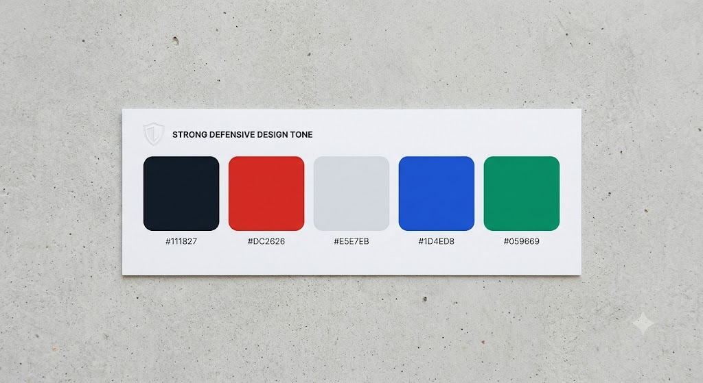 Cyber Security SaaS color palette with hex codes