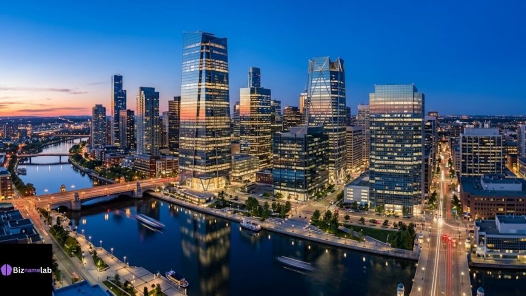 modern commercial real estate agency name concept