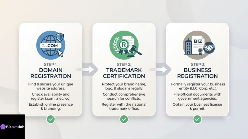 steps to secure a real estate brand identity, domain, and trademark