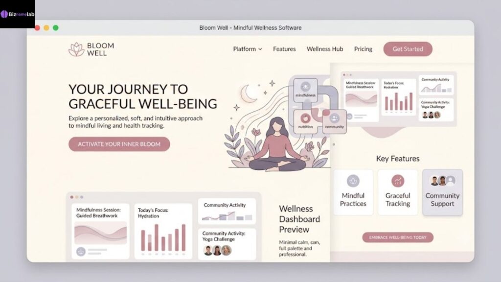 Soft and elegant SaaS color scheme with dusty rose and lavender gray for wellness platforms