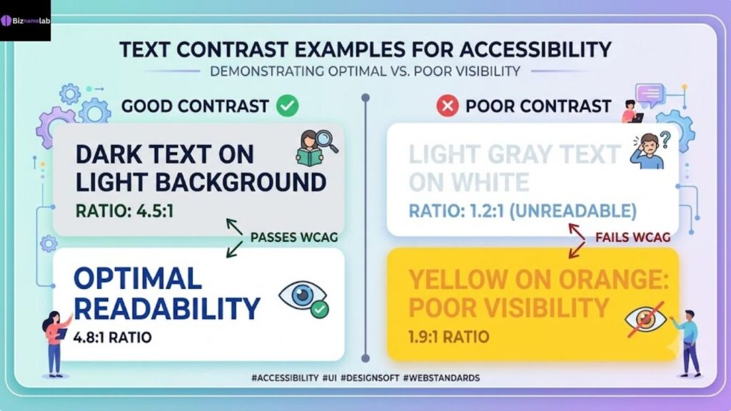 WCAG contrast ratio example for SaaS accessibility standards