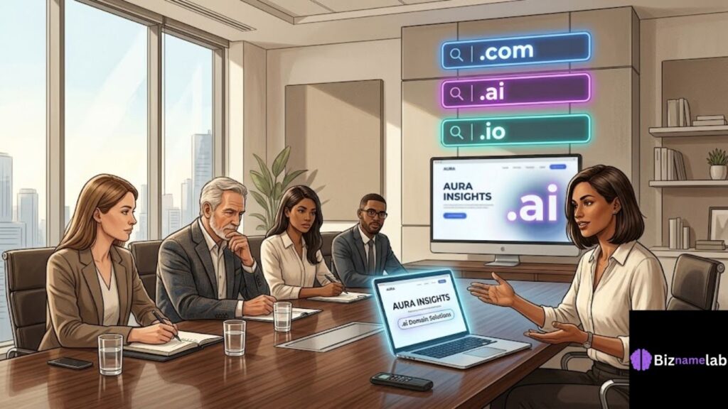 Investor perception of alternative domain extensions during startup pitch
