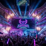 gaming and esports company name ideas displayed on stadium screen