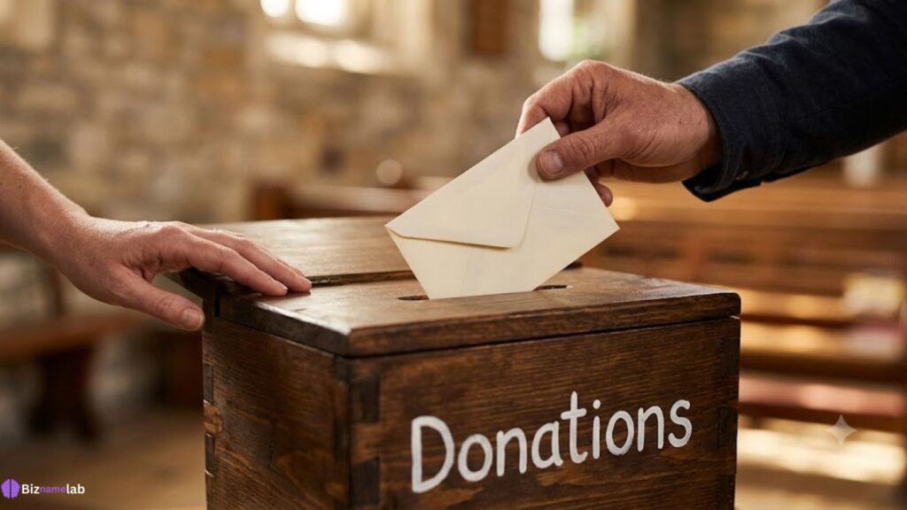 Donor giving to a nonprofit with a trustworthy organization name